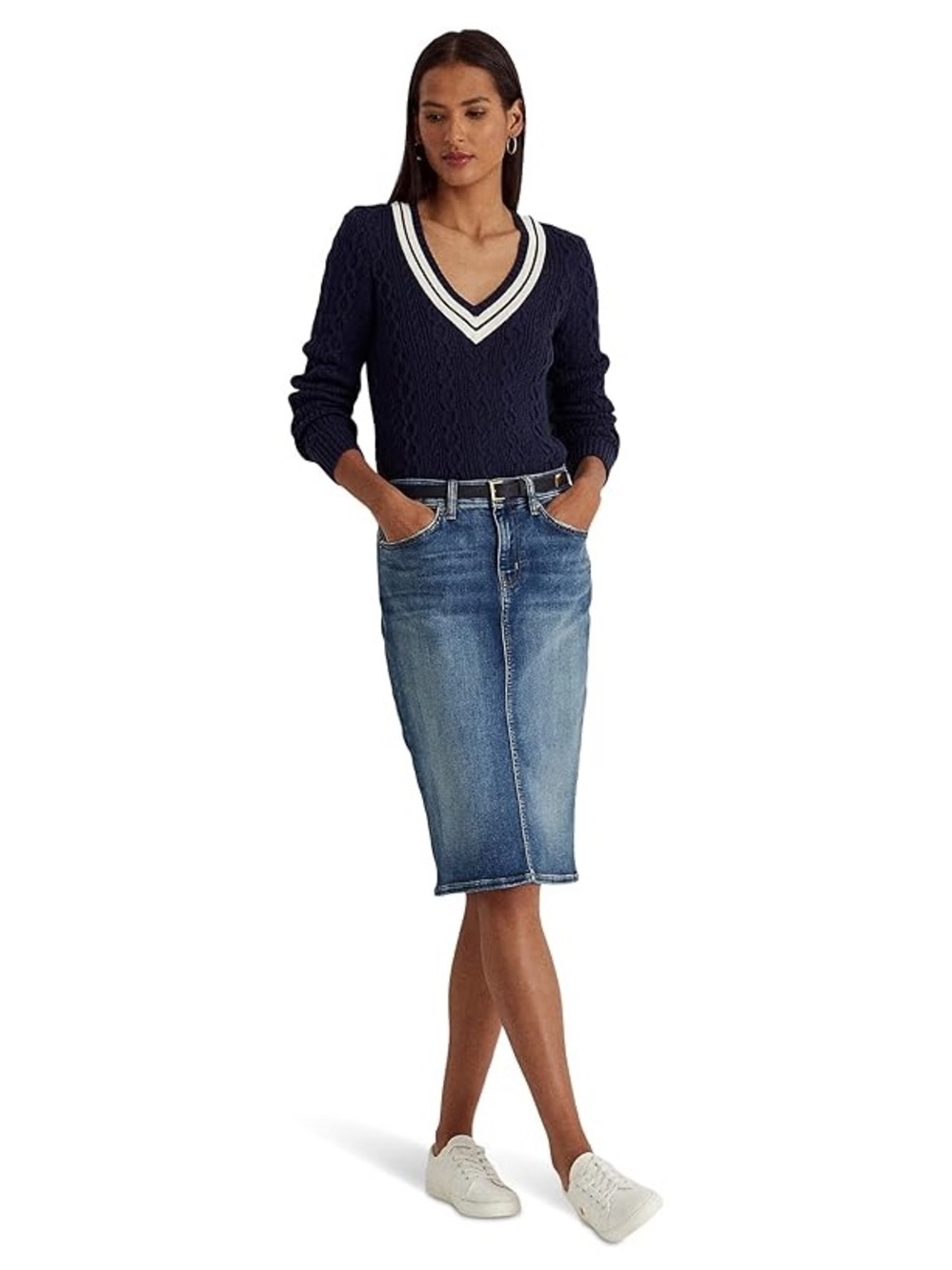 NWT Lauren Ralph Lauren Medium Blue Denim Pencil Skirt